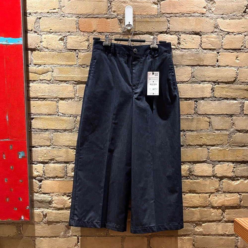 Zara Dark Blue Wide-Leg Pants